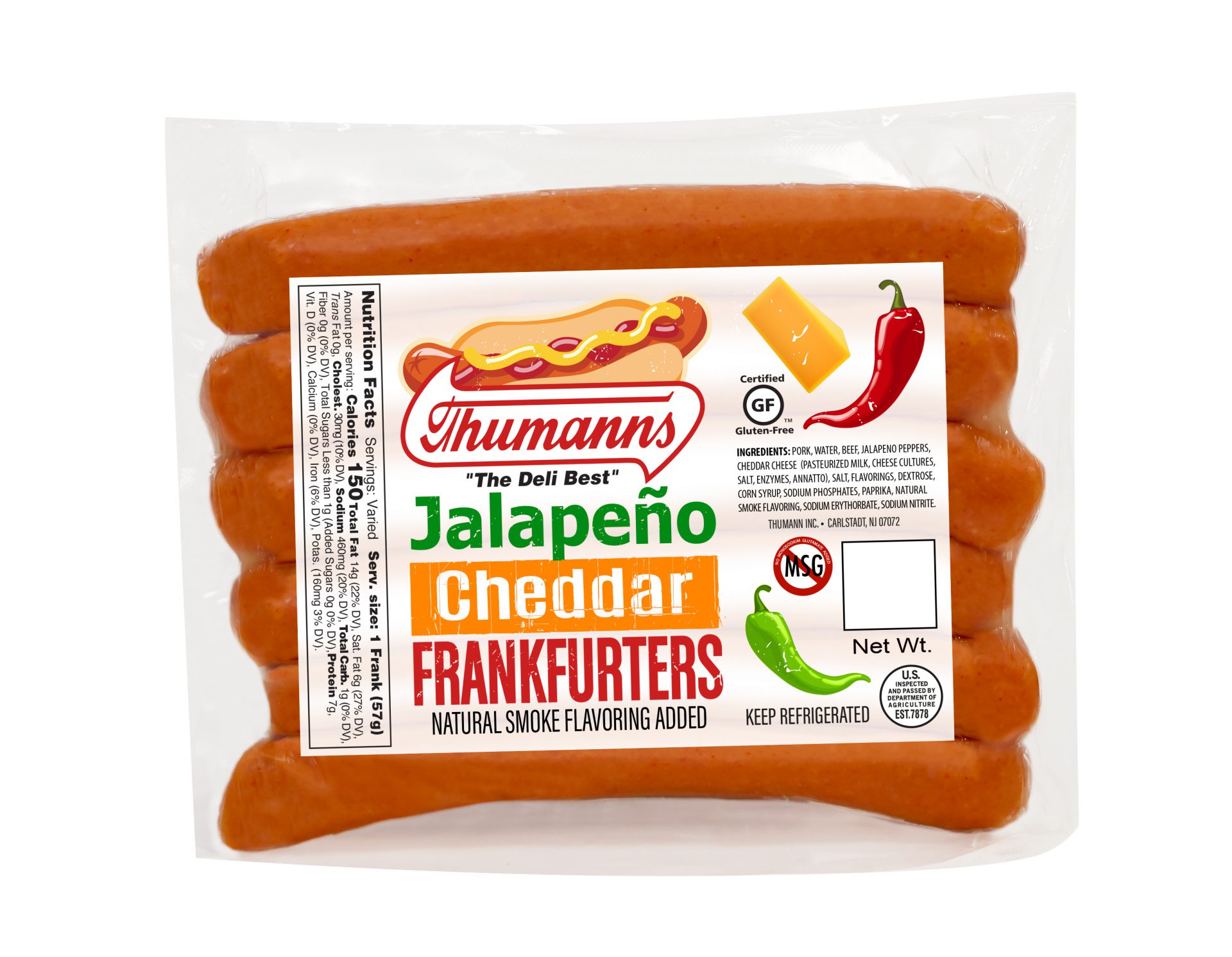 JALAPENO FRANKS 6-1 1LB.