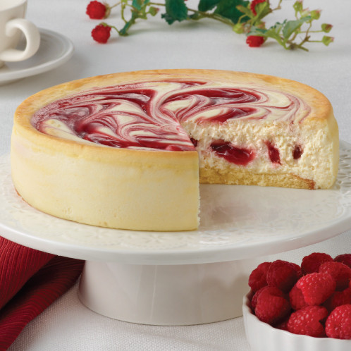 Raspberry Swirl Cheesecake (Cut 14)
